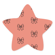 Süßes Rosa Koketten-Schleifenmuster Stern Aufklebe
