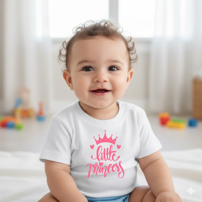Süßes rosa Kronen-Prinzessin Baby T-Shirt Strampler (Von Creator hochgeladen)