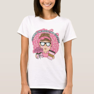 Süßes Rosa Laufen auf Jesus und Kaffee  T-Shirt
