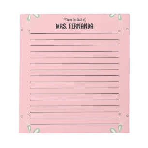 Süßes rosa Lehrer-Notizpapier Von  Notizblock