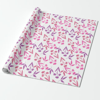 Süßes Rosa Lila Blumenmuster Weibliche Frühlingsmo Geschenkpapier