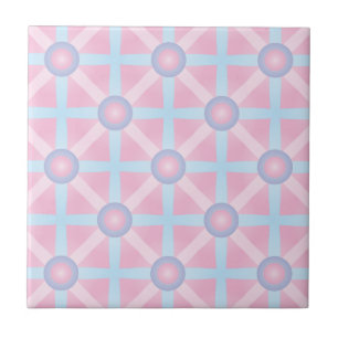 Süßes Rosa, Lila und Hellblau-Muster Fliese