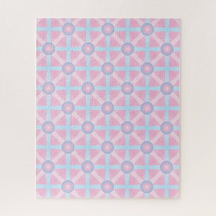 Süßes Rosa, Lila und Hellblau-Muster Puzzle