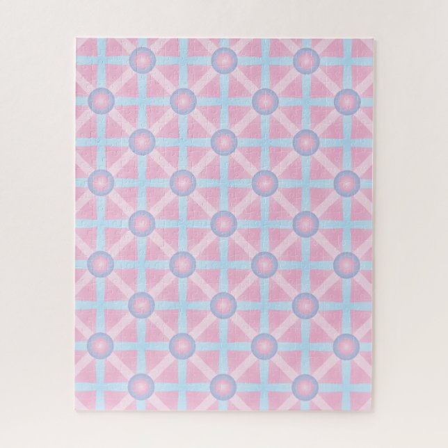 Süßes Rosa, Lila und Hellblau-Muster Puzzle (Vertikal)