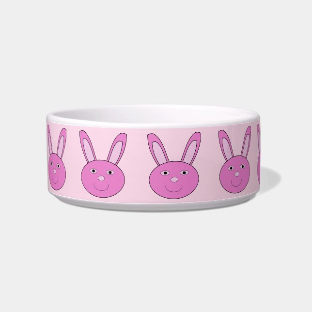 Süßes rosa Mädchen-Hasen-Gesicht Frühling-Ostern-M Napf (Links)