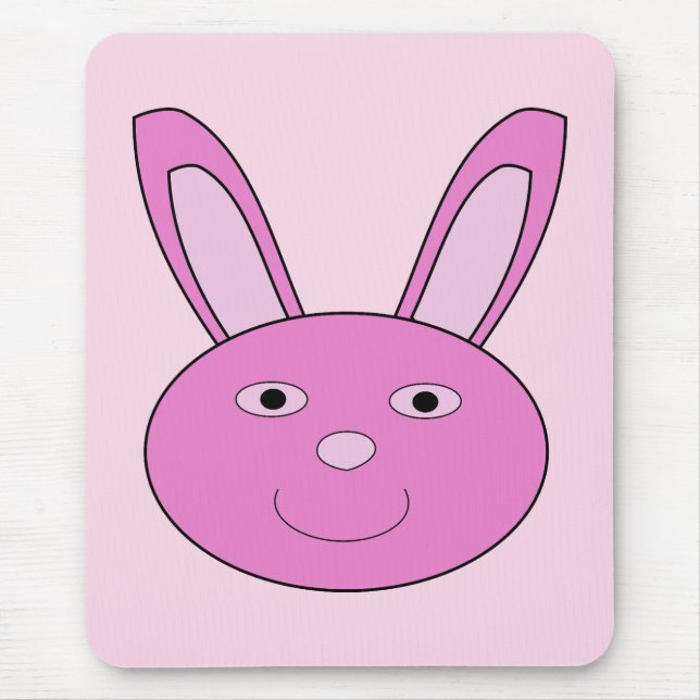 Süßes rosa Mädchen-Hasen-Gesicht Frühling Ostern Mousepad (Vorne)