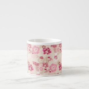 Süßes rosa modernes Blumenmuster Espressotasse