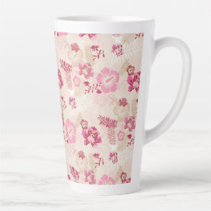 Süßes rosa modernes Blumenmuster Milchtasse