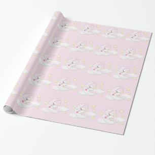 Süßes rosa Mond-Baby Geschenkpapier