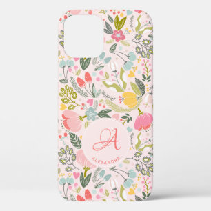 Süßes rosa Monogramm Name personalisiert Mädchenha Case-Mate iPhone Hülle