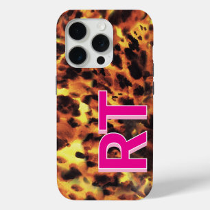 Süßes rosa monogrammiertes Schildpattmuster Case-Mate iPhone Hülle