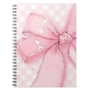 süßes rosa Notizbuch mit Schleife Notizblock
