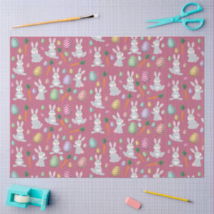 Süßes rosa Osterhase-Kaninchen-Muster Seidenpapier