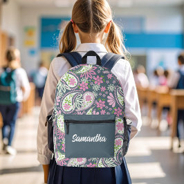 Süßes Rosa Paisley-Muster personalisiert Bedruckter Rucksack