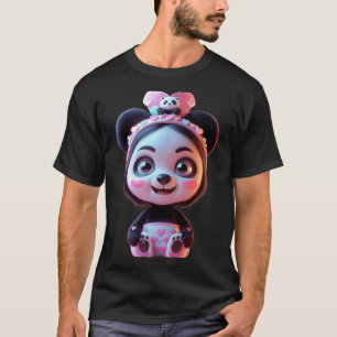 Süßes rosa Panda-Mädchen lustiges Unisex-Design fü T-Shirt