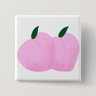 Süßes Rosa Pfirsich Fruchtliebhaber-Geschenk Button
