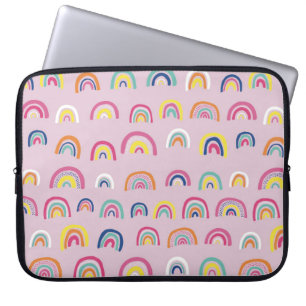 Süßes rosa Regenbogenmuster Laptopschutzhülle