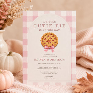 Süßes rosa Schleifen-Herbst-Mädchen-Baby-Party Einladung