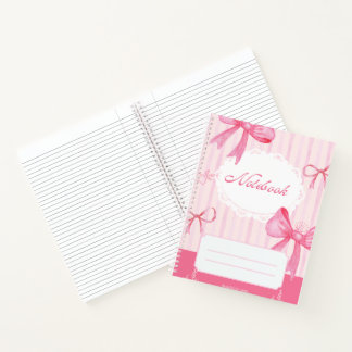 Süßes rosa Schleifen-Spiralnotizbuch | Coquette Sc Notizbuch