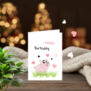 Süßes rosa Schwein Karte