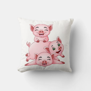 Süßes Rosa Schwein Landwirt Bauernhof Geschenk Kissen