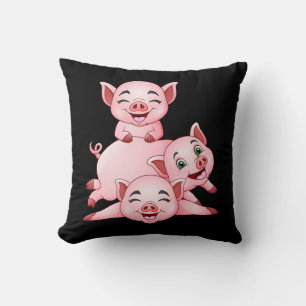 Süßes rosa Schwein Landwirt Bauernhof Geschenk Kissen