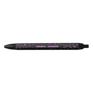 Süßes Rosa Sonne Mond und Sterne Muster Monogramm  Kugelschreiber