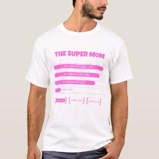 Süßes Rosa Super-Mama-Stats-T-Shirt - Ästhetischer T-Shirt