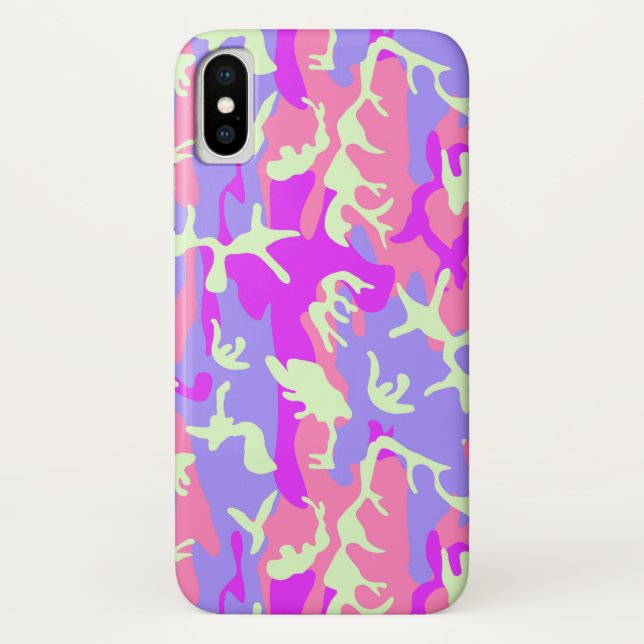 Süßes rosa Tarnmuster Case-Mate iPhone Hülle (Rückseite)