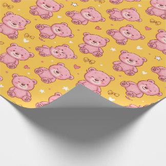 Süßes Rosa-Teddybär-Nahtloses Muster Geschenkpapier