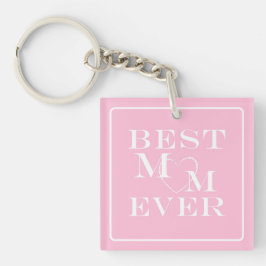 Süßes rosa und weißes Herz, Beste Mutter überhaupt Schlüsselanhänger