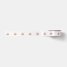Süßes rosa Wasserfarben-Cupcake Satinband