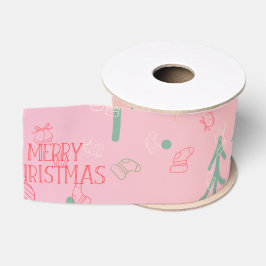 Süßes Rosa Weihnachten Ripsband
