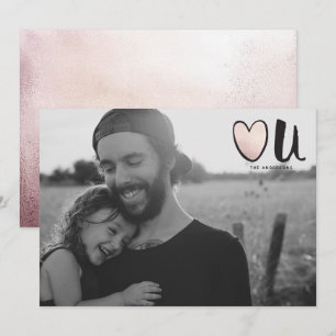 Süßes Roségold-Herz-Foto zum Valentinstag Feiertagskarte