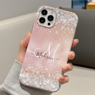 Süßes roségoldenes falsches silbernes Glitter Mono Case-Mate iPhone Hülle