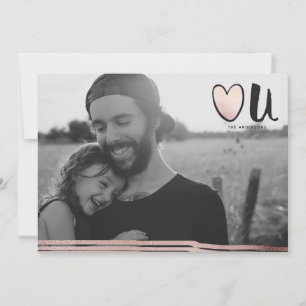 Süßes roségoldenes Herz Foto Valentinstag Feiertagskarte