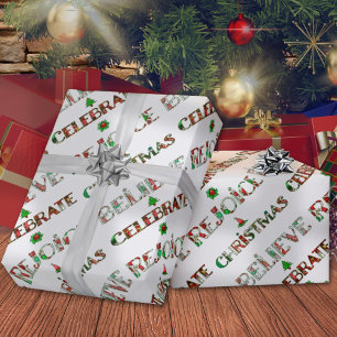 Süßes Rot Grün Weihnachtsmuster Geschenkpapier