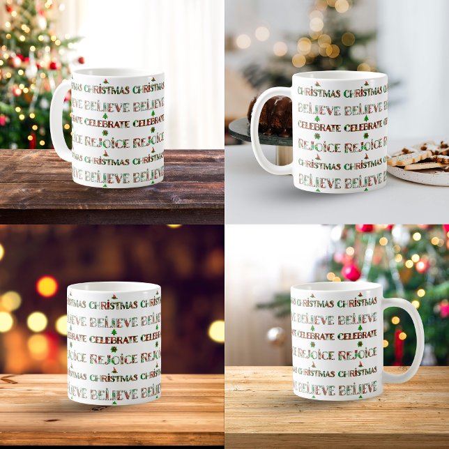 Süßes Rot Grün Weihnachtsmuster Kaffeetasse (Von Creator hochgeladen)
