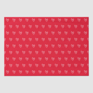Süßes Rot Weiß Herz Valentinstag Muster Liebe T-Sh Seidenpapier