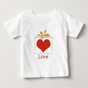 Süßes rotes Herz in goldener Schachtel LOVE Baby T-shirt