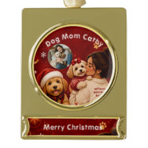 Süßes rotes, karmesinrotes Weihnachts-Hund-Mama-Fo