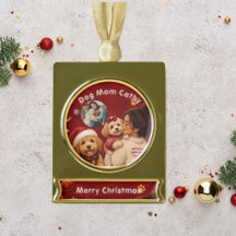 Süßes rotes, karmesinrotes Weihnachts-Hund-Mama-Fo