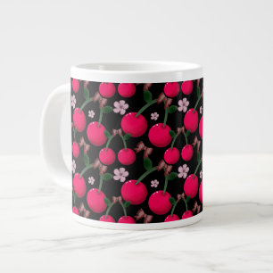 Süßes rotes Kirschblütenmuster Jumbo-Tasse