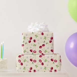 Süßes rotes Kirschenmuster Geschenkpapier