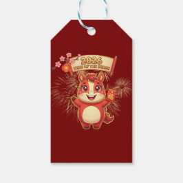 Süßes rotes Pferd 2026 Jahr des Pferdes Geschenkanhänger