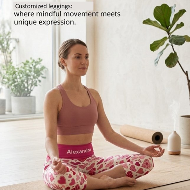 Süßes rotes rosa Herz Capri Leggings (Von Creator hochgeladen)