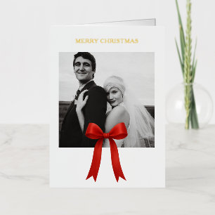 Süßes rotes Schleifenfoto Frohe Weihnachten