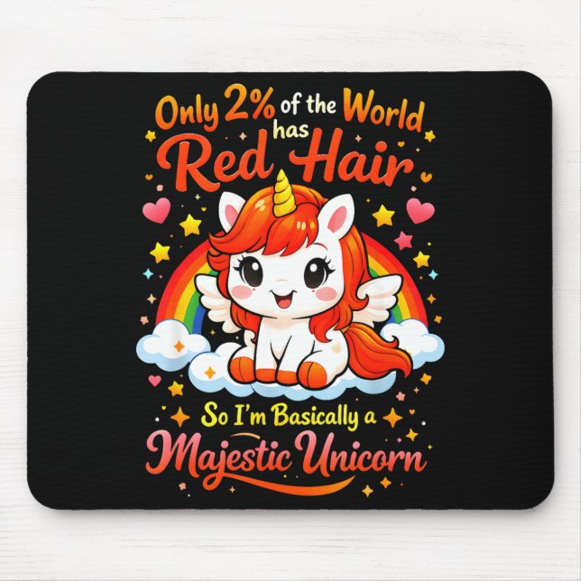 Süßes rothaariges Einhorn Ginger Pride Rothaarige  Mousepad (Vorne)