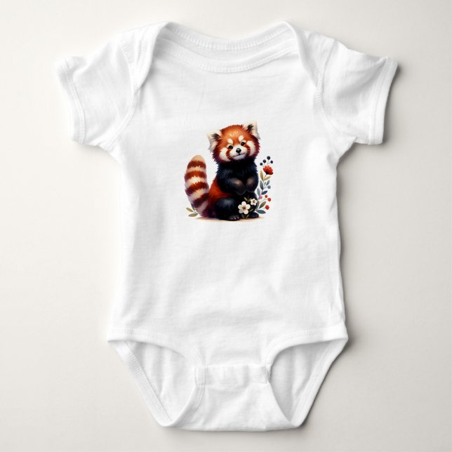 Süßes Rotpanda-Design | Whimsical Creature  Baby Strampler (Vorderseite)
