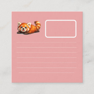Süßes Rotpanda-Design zum Entspannen im Kawaii-Sti Quadratische Visitenkarte